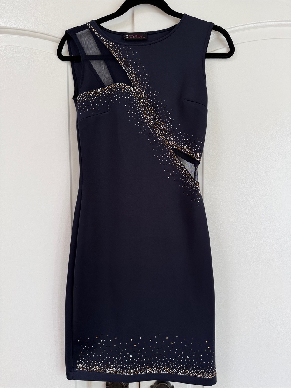 Navy Dress with Gold Embellishments